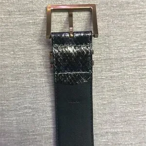 NWOT. Kurt Geiger Black, Gold, and silver Belt Sleek Snake Skin pattern. Kurt Geiger | Accessories | Nwot Kurt Geiger Black Gold And  main image 2
